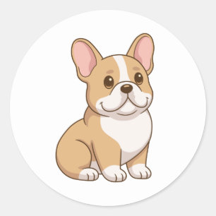 Cute French Bulldog Puppy Classic Round Sticker