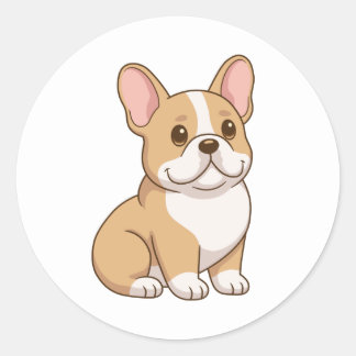 Cute French Bulldog Puppy Classic Round Sticker