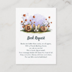 Cute French Bulldog Puppy Halloween Book Request Enclosure Card