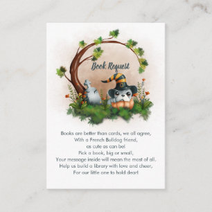 Cute French Bulldog Puppy Halloween Book Request Enclosure Card