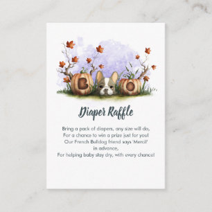Cute French Bulldog Puppy Halloween Diaper Raffle Enclosure Card