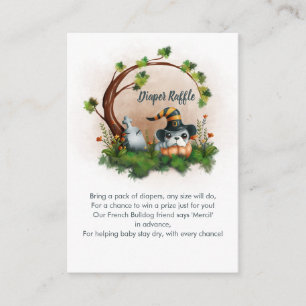 Cute French Bulldog Puppy Halloween Diaper Raffle Enclosure Card