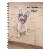 Cute French Bulldog puppy journal notebook 