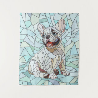 Cute French Bulldog Puppy - pastel mosaic Tapestry