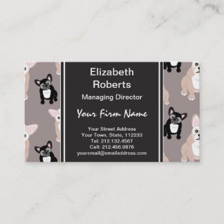 Cute French Bulldog Puppy Pattern Business Card