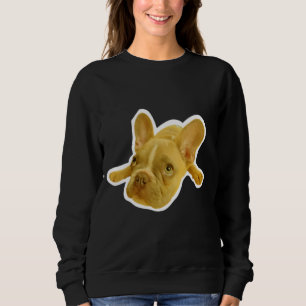 Cute French Bulldog Puppy Photo Black Sweatshirt