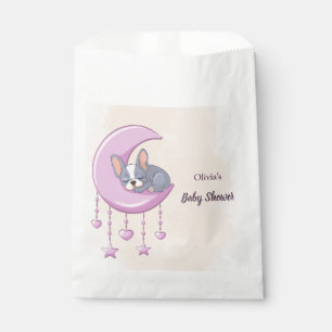 Cute French Bulldog Puppy Pink Moon Baby Shower Favour Bags