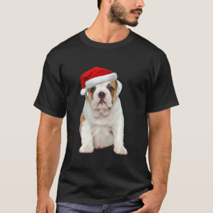 Cute French Bulldog Puppy Santa Hat Frenchie Chris T-Shirt