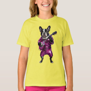Cute French Bulldog Rock Star Kids' T-Shirt