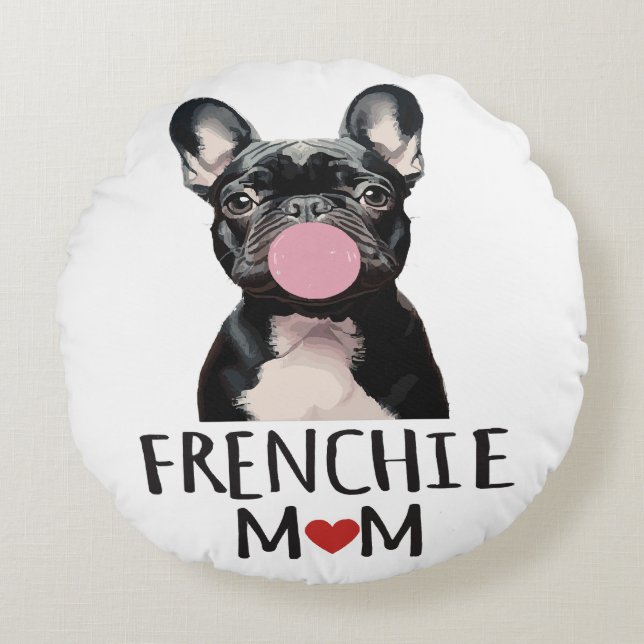 Cute French bulldog Round Cushion (Front)