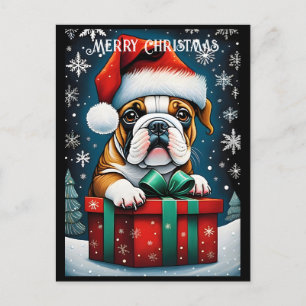 Cute French Bulldog Santa Christmas Gift Postcard