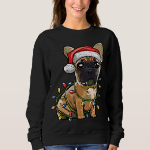 Cute French Bulldog Santa Christmas Tree Lights Xm Sweatshirt