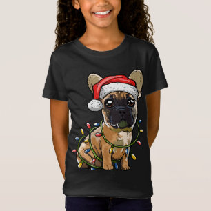 Cute French Bulldog Santa Christmas Tree Lights Xm T-Shirt
