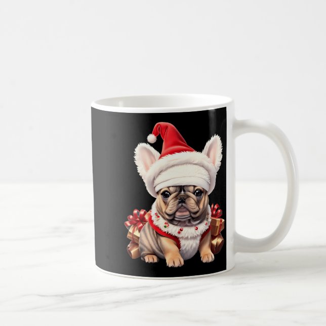 Cute French Bulldog Santa Hat Merry Christmas T Sh Coffee Mug (Right)