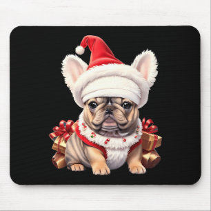Cute French Bulldog Santa Hat Merry Christmas T Sh Mouse Pad