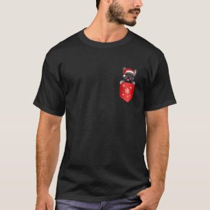 Cute French Bulldog Santa In Pocket Christmas Merr T-Shirt
