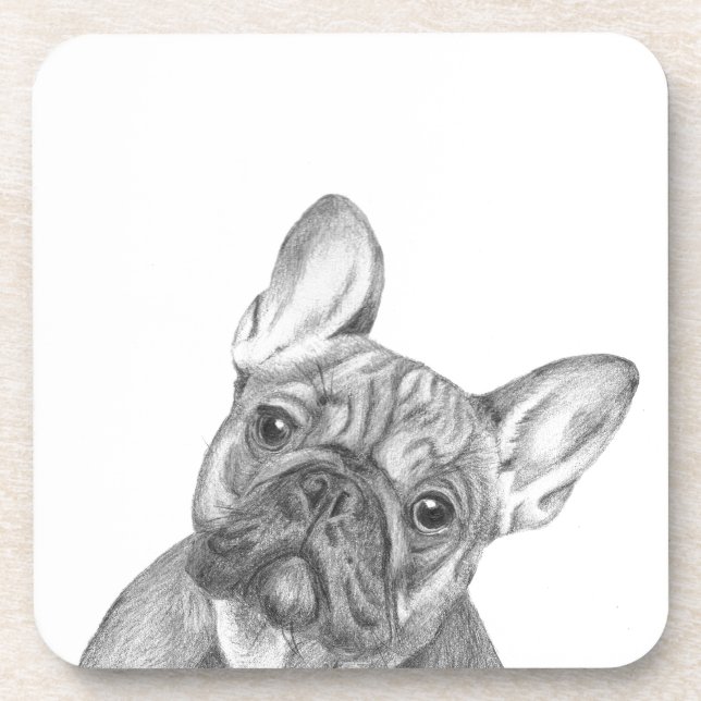 Cute French Bulldog set of 6 coasters (Front)
