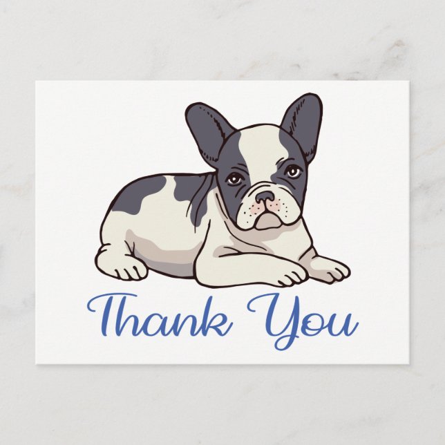 Cute French Bulldog Thank You Frenchie Puppy Dog Postcard (Front)