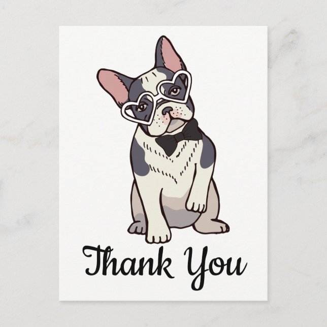 Cute French Bulldog Thank You Frenchie Puppy Dog Postcard (Front)