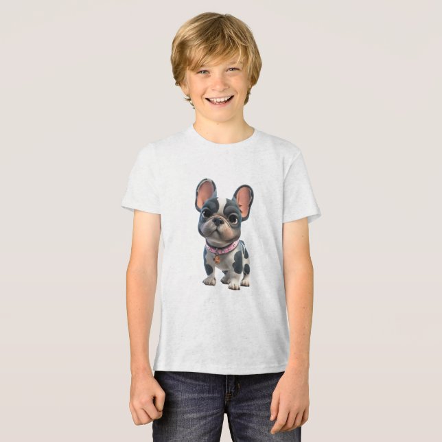 Cute French Bulldog Tri-Blend Shirt (Front Full)