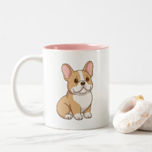 Cute French Bulldog Two-Tone Coffee Mug