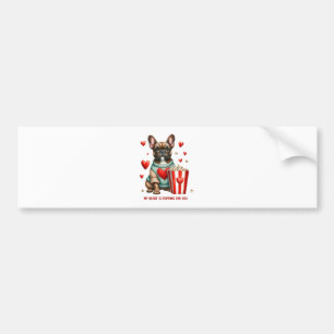 Cute French Bulldog Valentines Day heart Bumper Sticker
