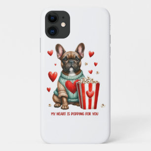 Cute French Bulldog Valentines Day heart Case-Mate iPhone Case