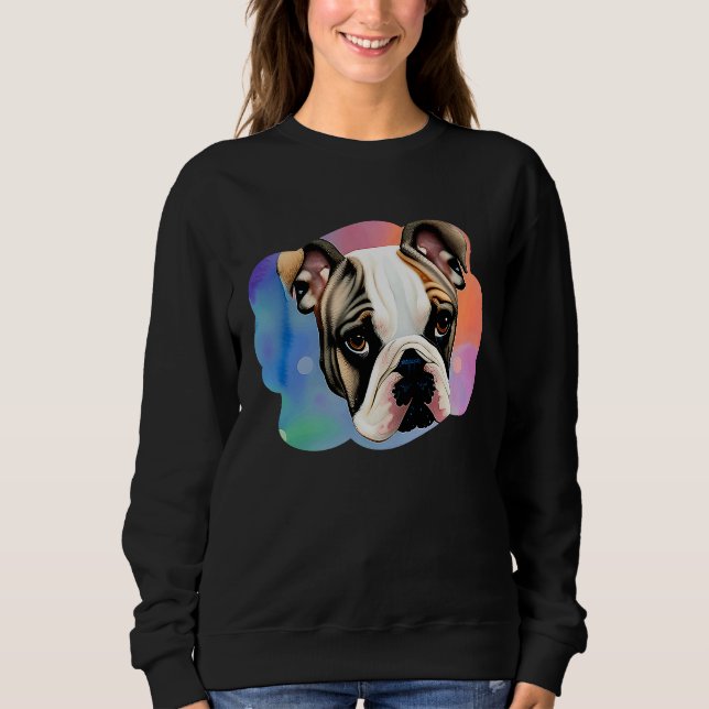 Cute French Bulldog Watercolour for bulldog Mom lo Sweatshirt (Front)