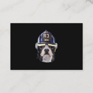 Cute French Bulldog Wearing Firefighter Helmet Business Card