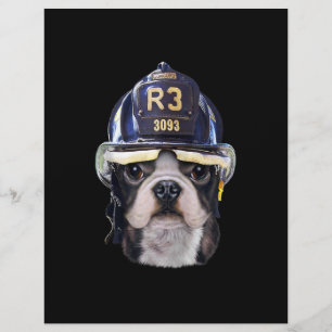 Cute French Bulldog Wearing Firefighter Helmet Flyer