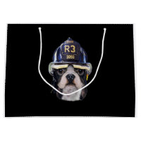 Cute French Bulldog Wearing Firefighter Helmet