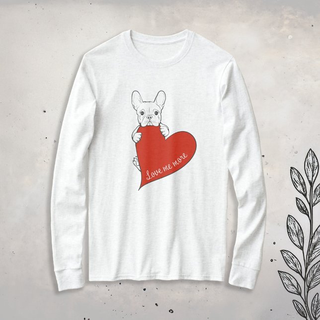 Cute French Bulldog with a Red Heart T-Shirt (Creator Uploaded)