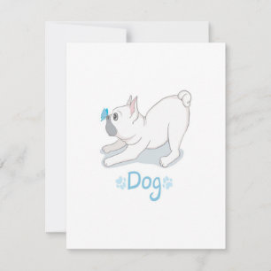 Cute French Bulldog With Butterfly Invitation