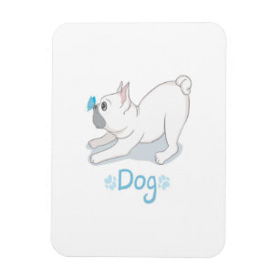 Cute French Bulldog With Butterfly Magnet