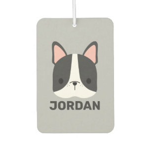 Cute French Bulldog with Personalised Name Car Air Freshener