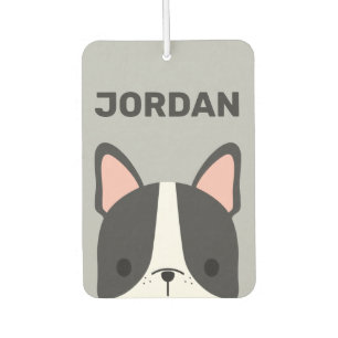 Cute French Bulldog with Personalised Name Car Air Freshener