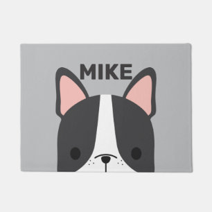 Cute French Bulldog with Personalised Name Doormat