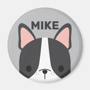 Cute French Bulldog with Personalised Name Magnet