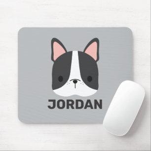 Cute French Bulldog with Personalised Name Mouse Pad