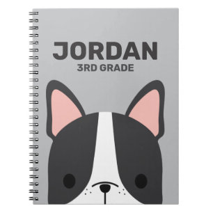 Cute French Bulldog with Personalised Name Notebook