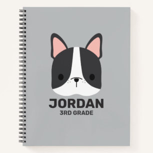 Cute French Bulldog with Personalised Name Notebook