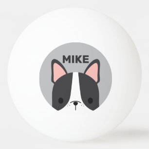 Cute French Bulldog with Personalised Name Ping Pong Ball