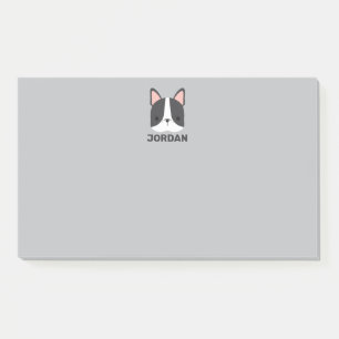 Cute French Bulldog with Personalised Name Post-it Notes