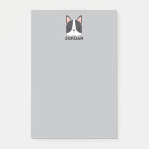 Cute French Bulldog with Personalised Name Post-it Notes
