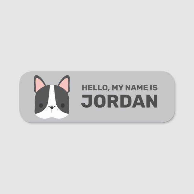 Cute French Bulldog with Personalised Name Tag (Front)