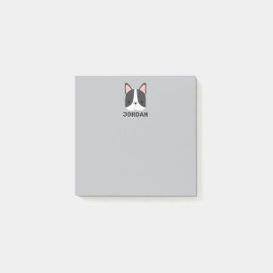 Cute French Bulldog with Personalized Name Post-it Notes