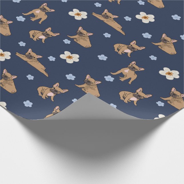 Cute French Bulldog Wrapping Paper (Corner)