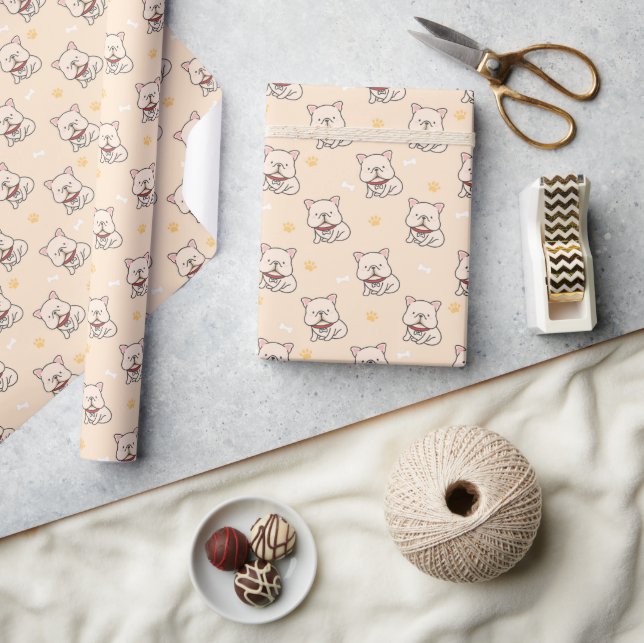 Cute French Bulldog  Wrapping Paper (Crafts)