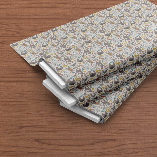 Cute French Bulldogs Cartoon Seamless Pattern Fabric (Creator Uploaded)