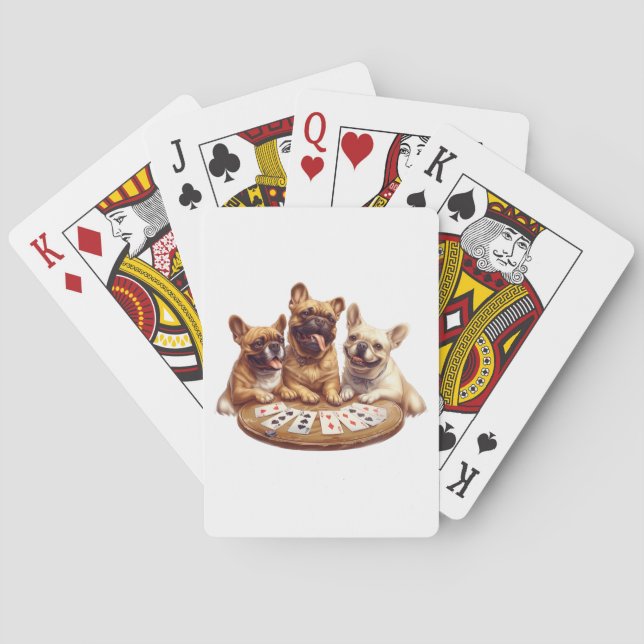 Cute French Bulldogs Playing Cards (Back)